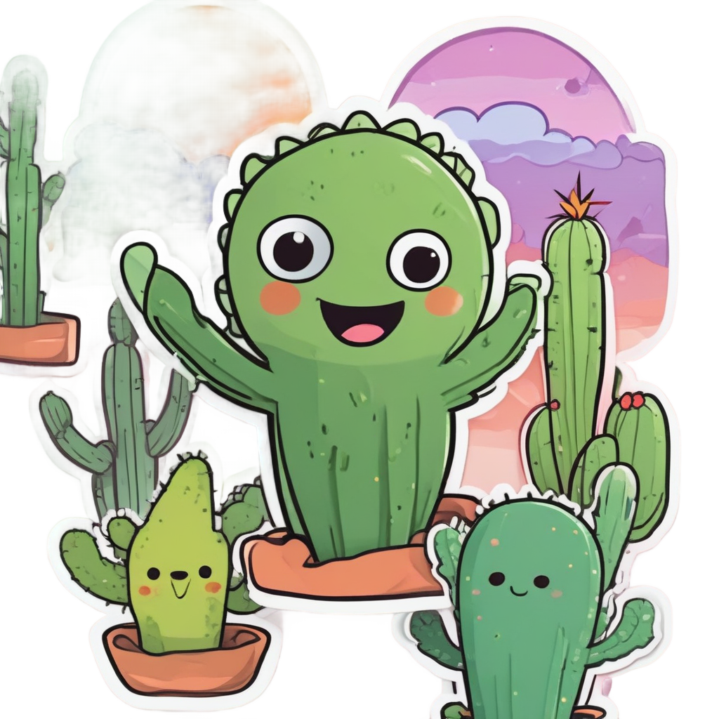 Cactus Cuddles the Sun — open road stickers