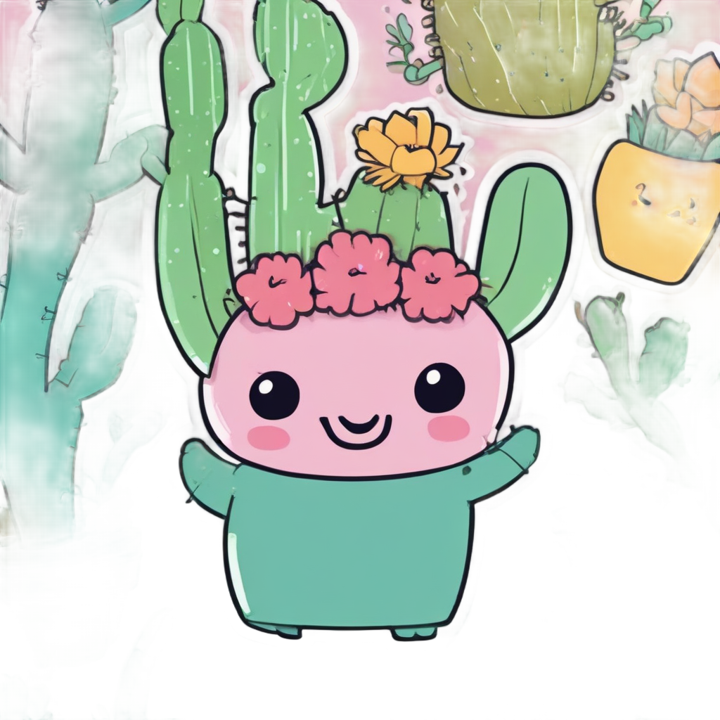 Cactus Dancing with Joy — boho nursery stickers