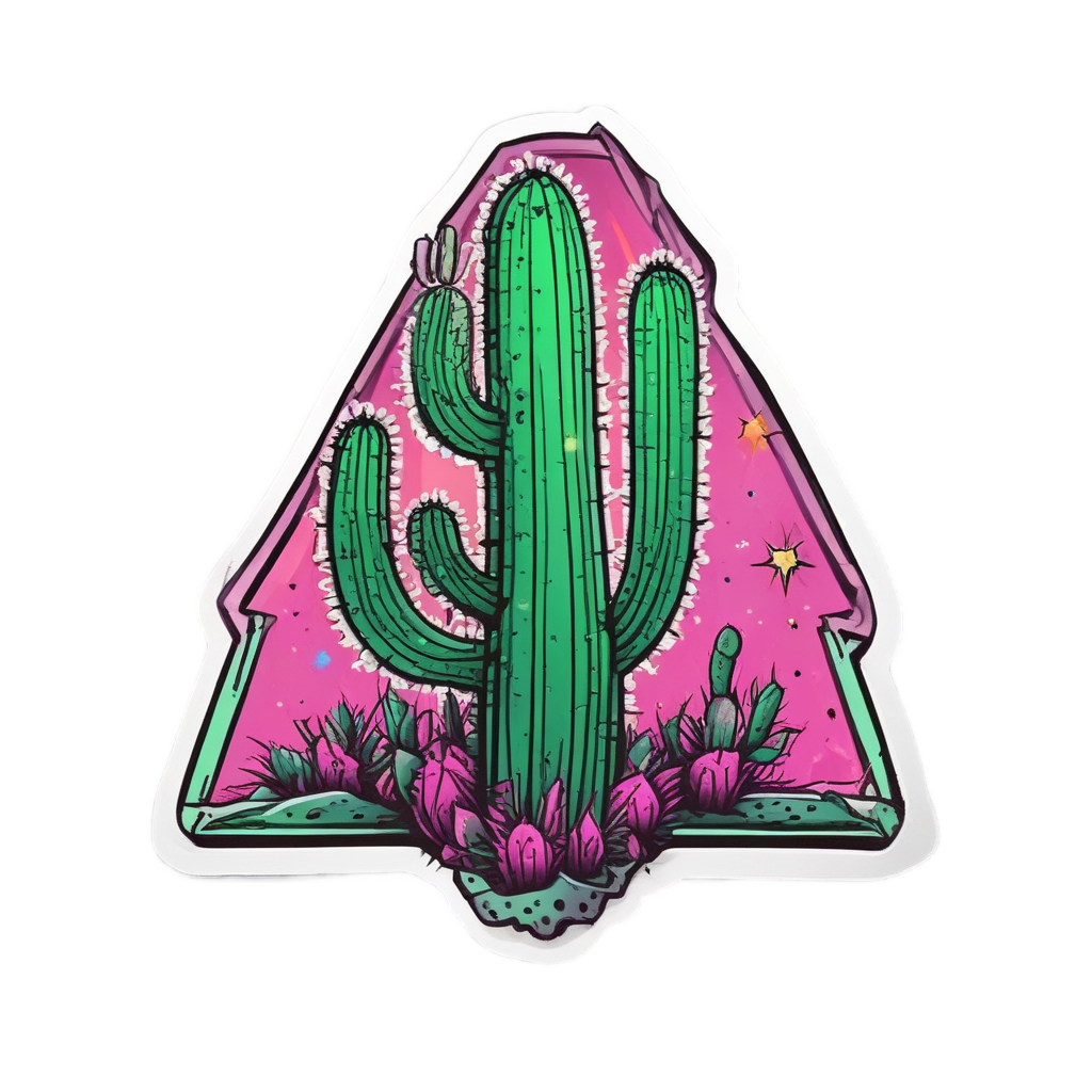 Cactus Danger Glow — warning signage stickers