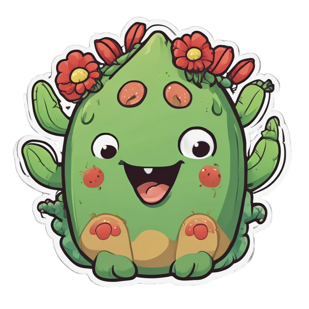 Cactus Hug Bud — pastel blobs stickers