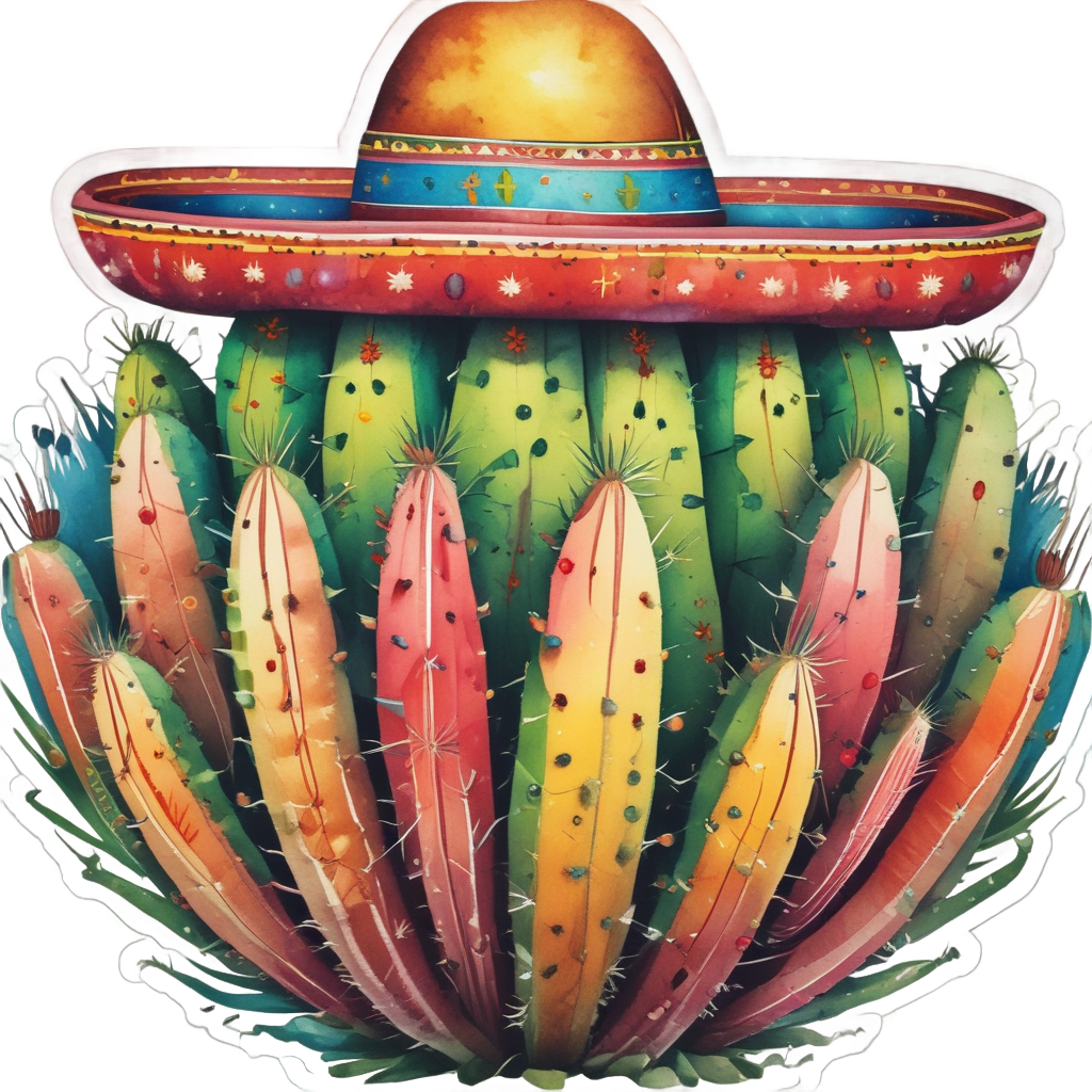 Cactus in a Sombrero — boho nursery stickers