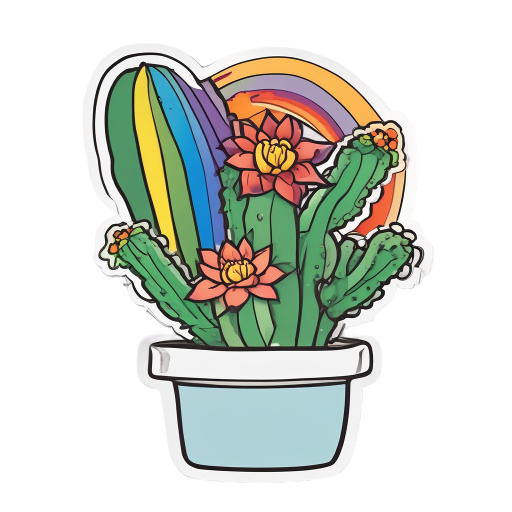 Cactus Rainbow Bloom — celestial nursery stickers