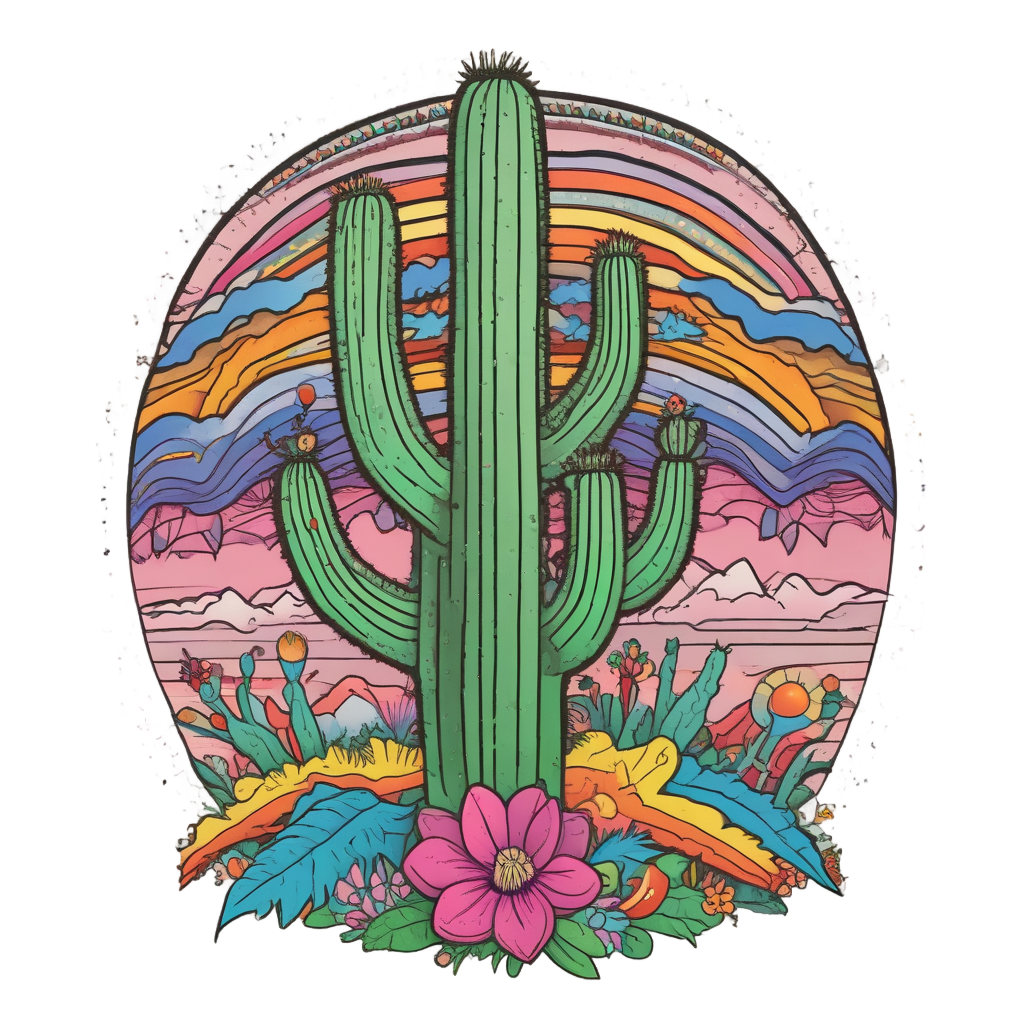Cactus Rainbow Desert — boho nursery stickers