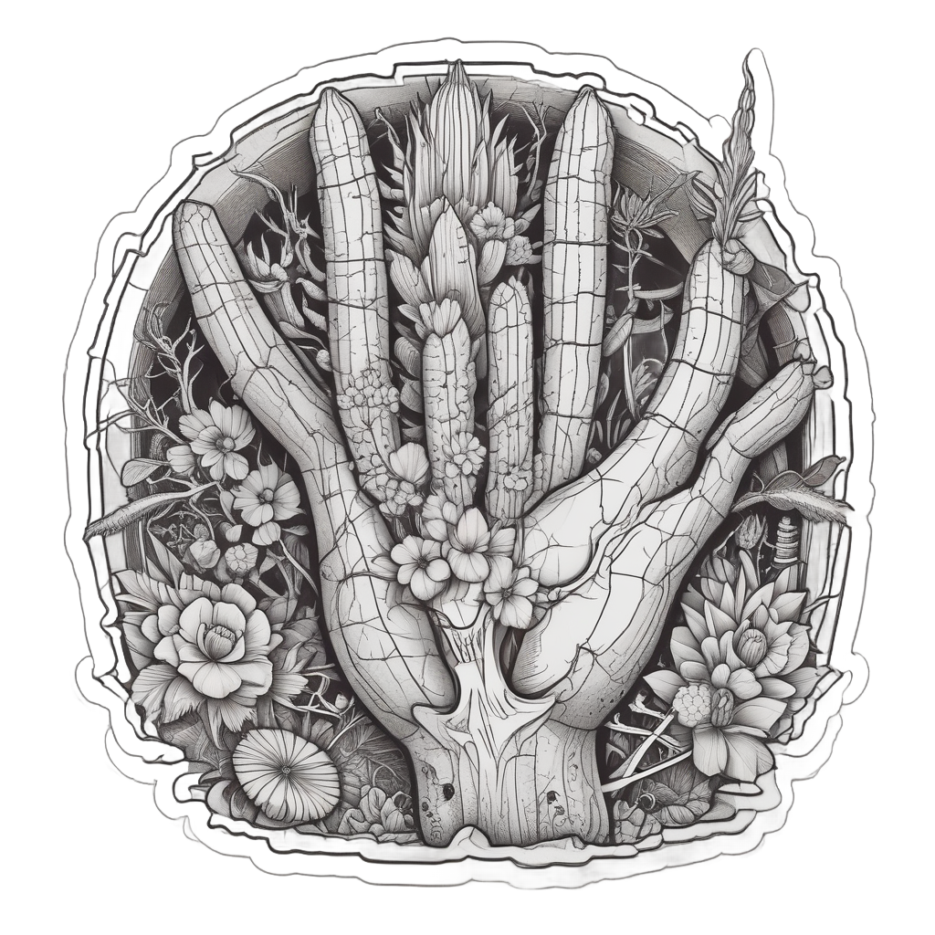 Cactus Skeleton Hand — boho nursery stickers