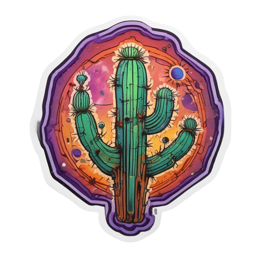 Cactus with Glowing Spines — radioactive stickers