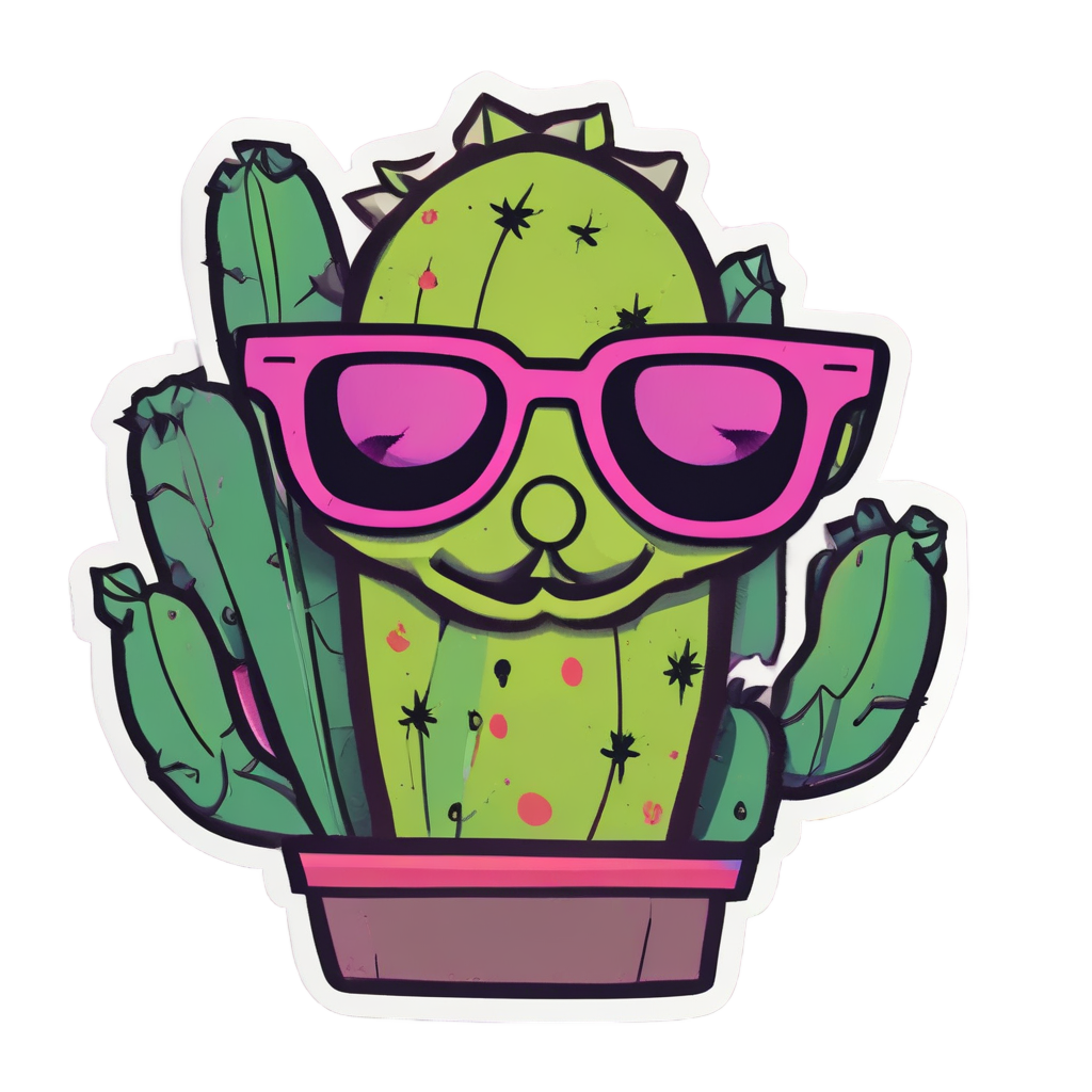 Cactus with Sunglasses — boho nursery stickers