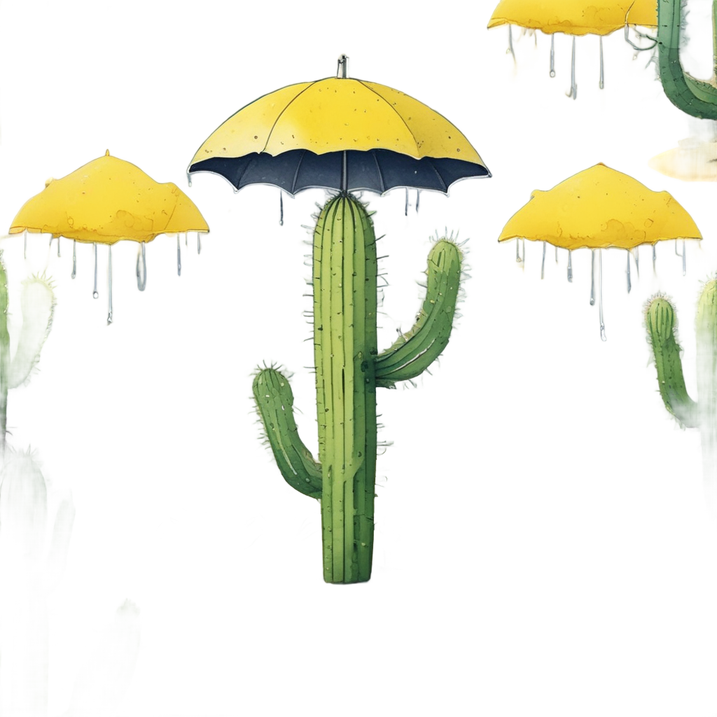 Cactus with Umbrella — boho nursery stickers