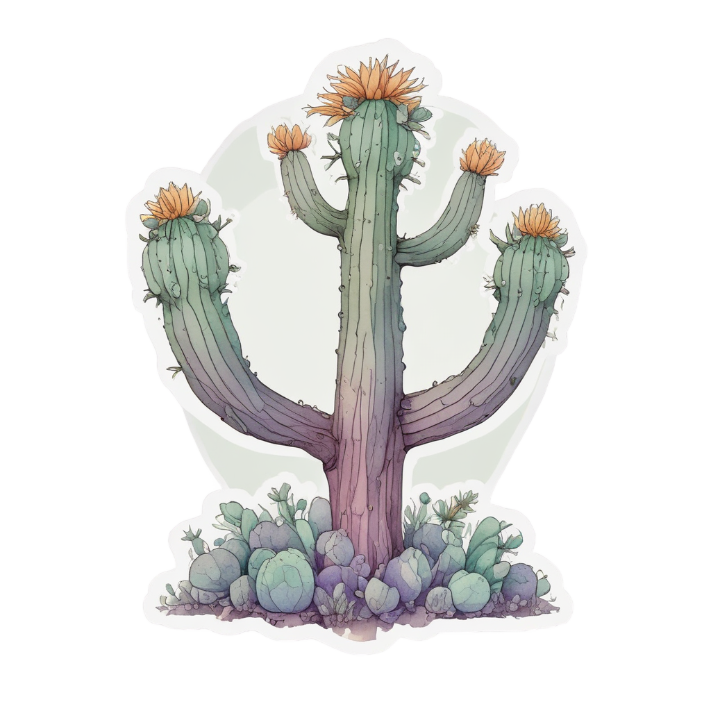 Cactus Yoga Pose — nursery & baby stickers