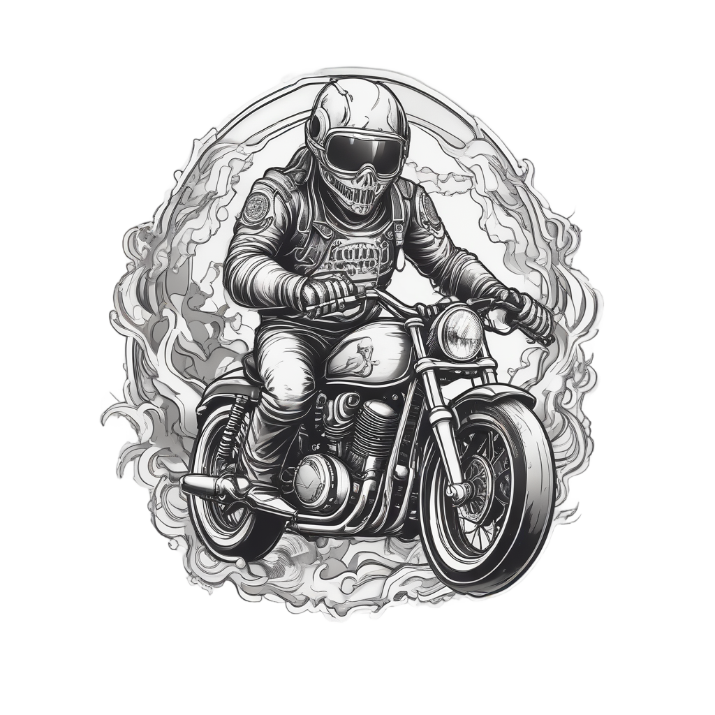 Cafe Racer Ghost Rider — motorcycles stickers