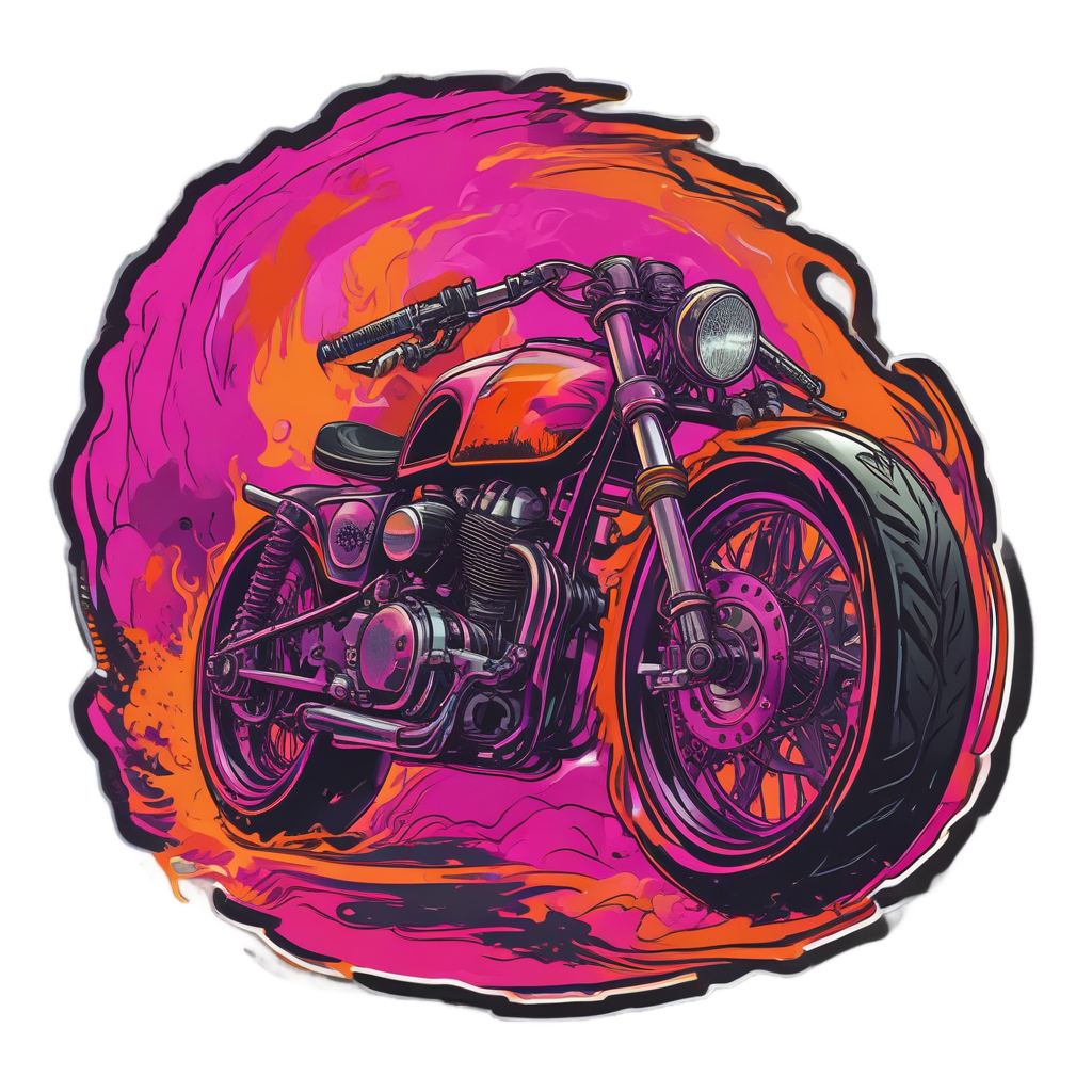 Cafe Racer Tire Burnout — motorcycles stickers