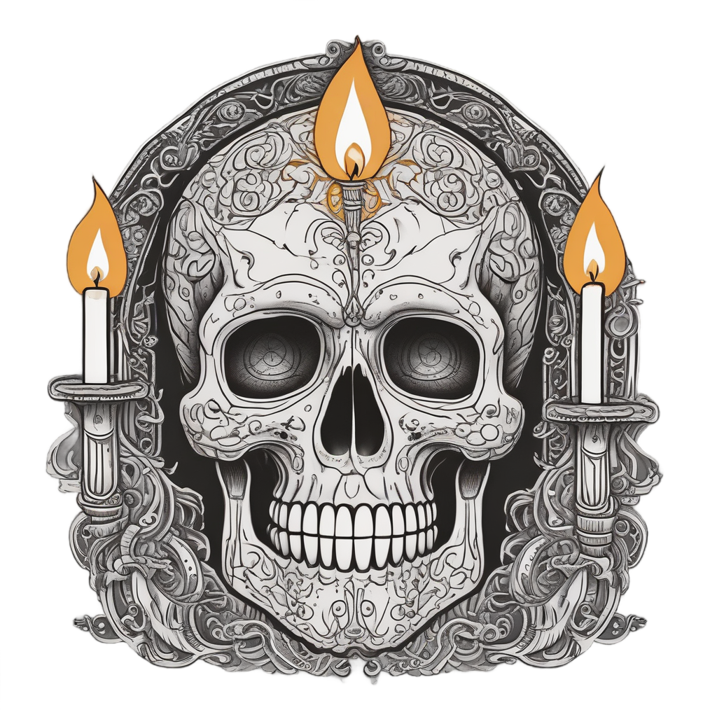 Calavera with Candle — sugar skull stickers