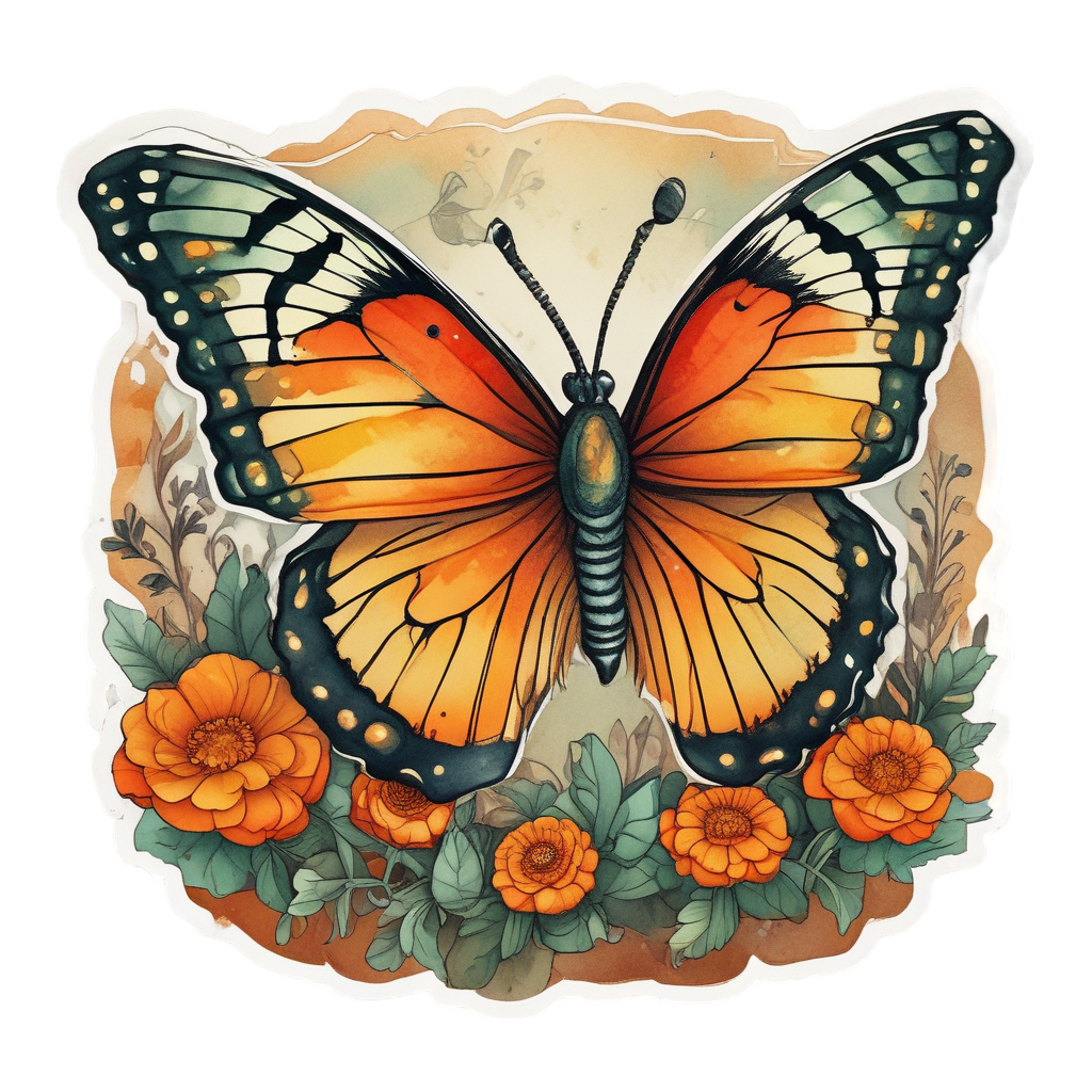 Calavera With Marigold Crown — sugar skull stickers