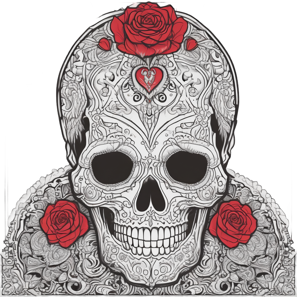 Calavera with Rose — sugar skull stickers