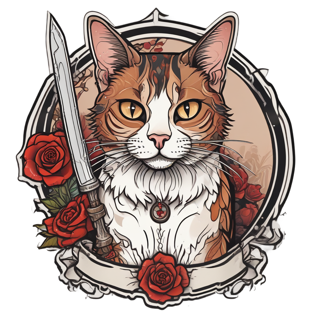 Calico Dagger Cat — animals & pets stickers