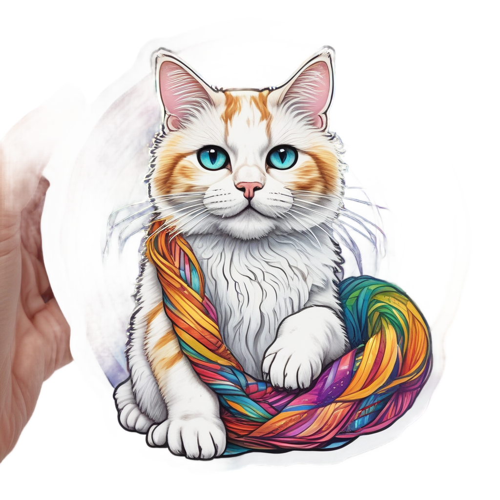 Calico Yarn Baller — animals & pets stickers