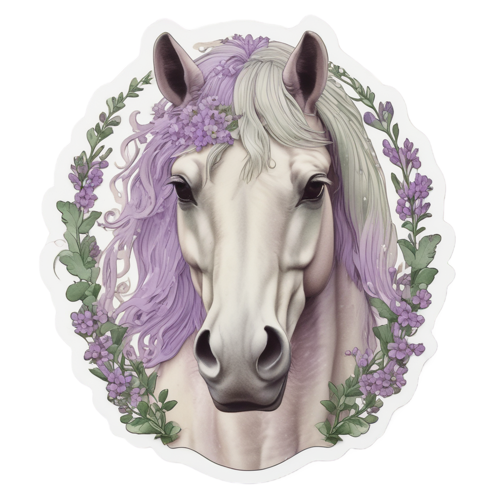 Calm Mare Crest Lavender — animals & pets stickers
