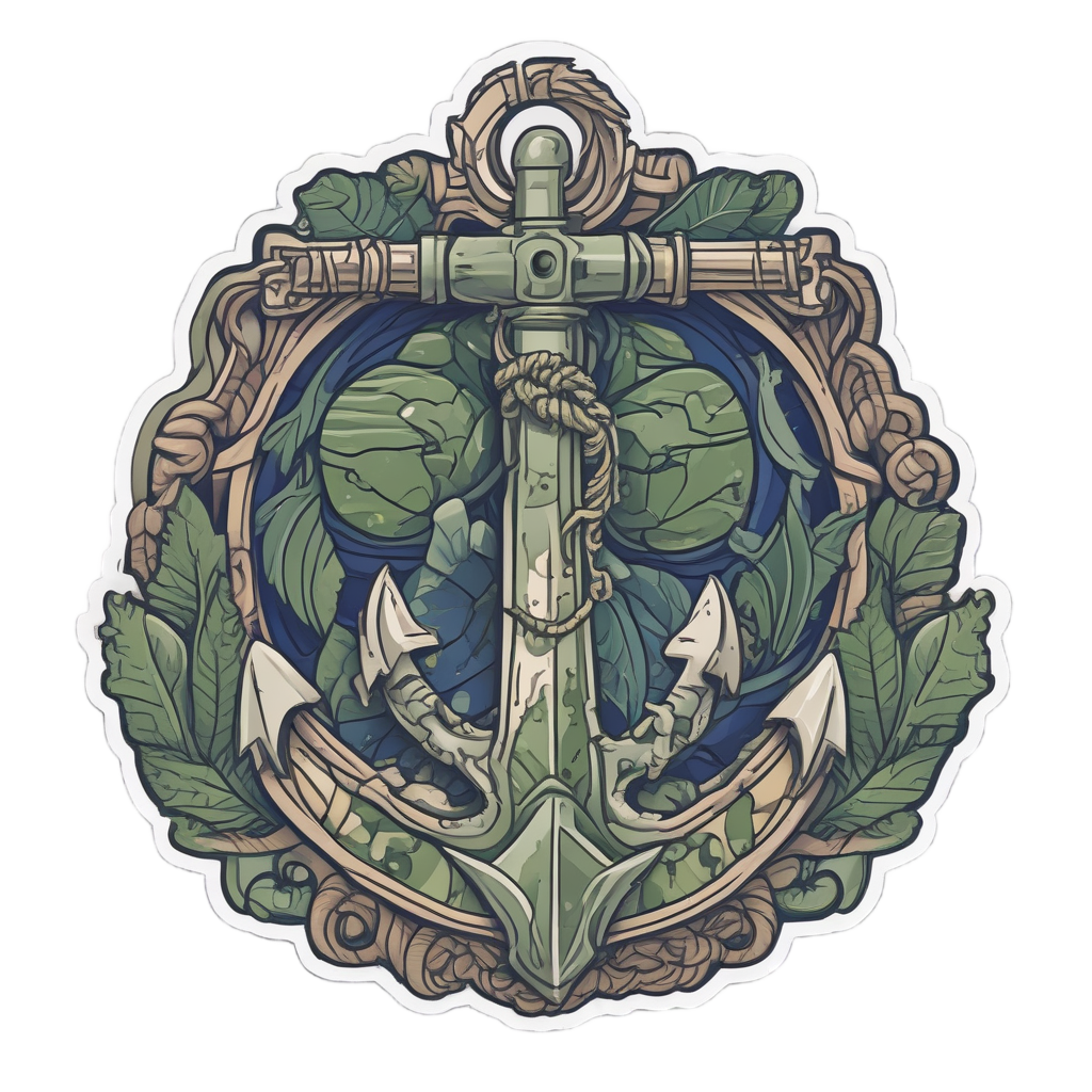 Camo Anchor Emblem — camo stickers
