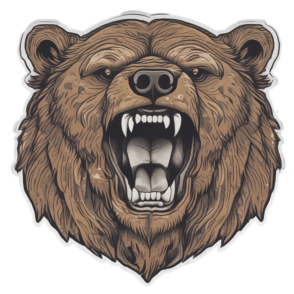 Camo Bear Badge — camo stickers