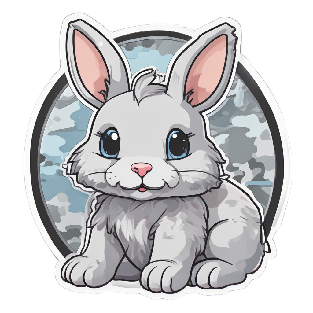 Camo Bunny Badge — camo stickers
