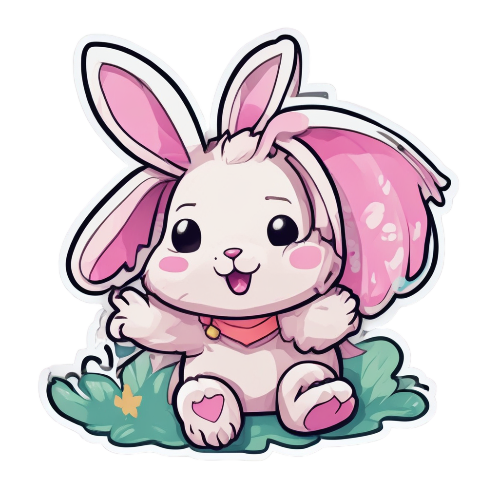 Camo Bunny Wiggle Flag — camo stickers