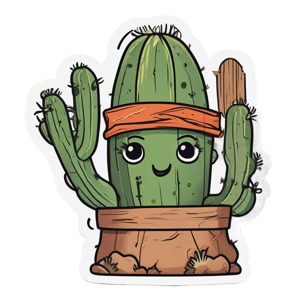 Camo Cactus Guardian — camo stickers