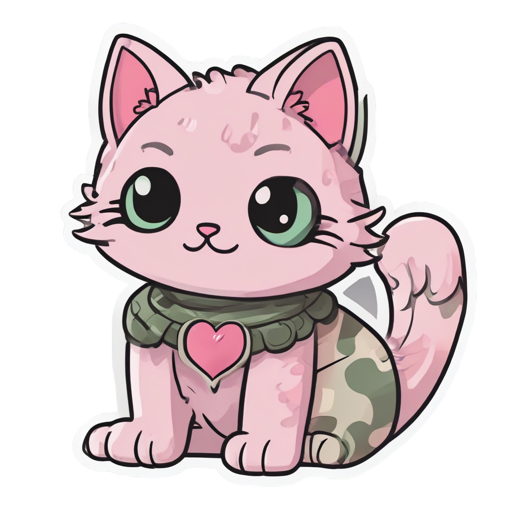 Camo Cat Badge — camo stickers