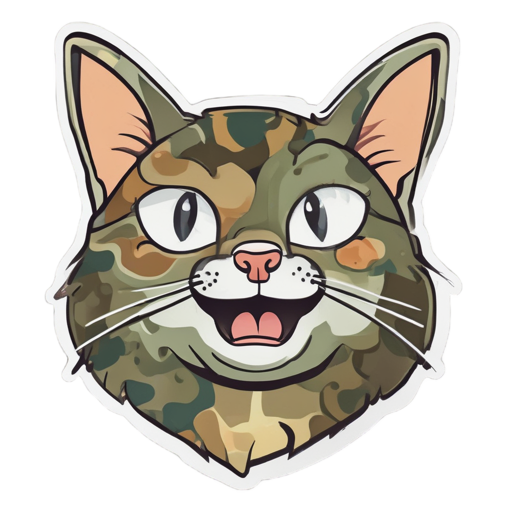 Camo Cat Badge — camo stickers