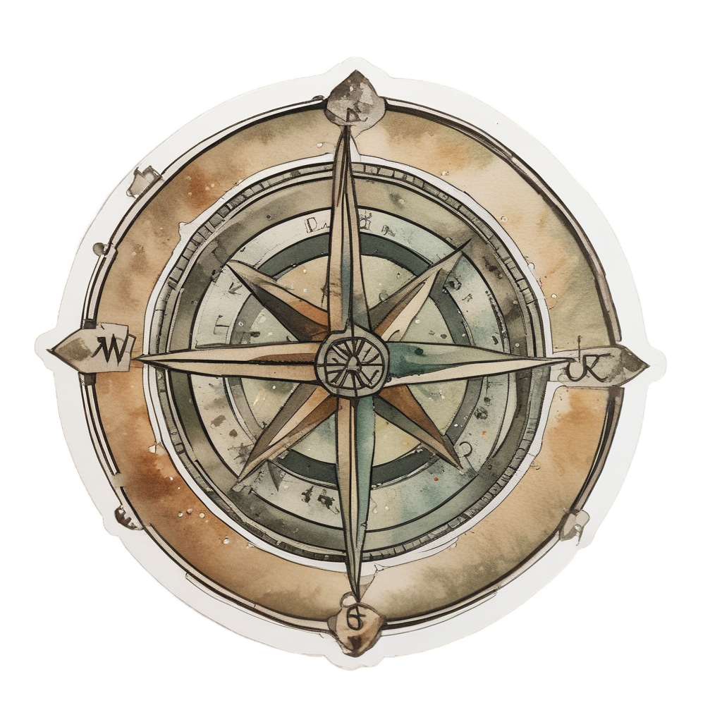 Camo Compass Rose Badge — camo stickers