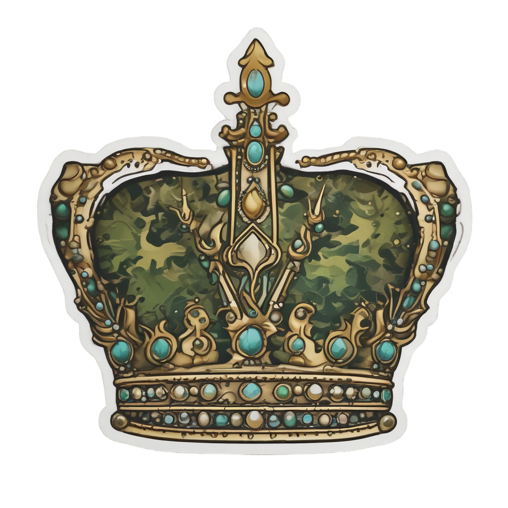 Camo Crown Badge — camo stickers