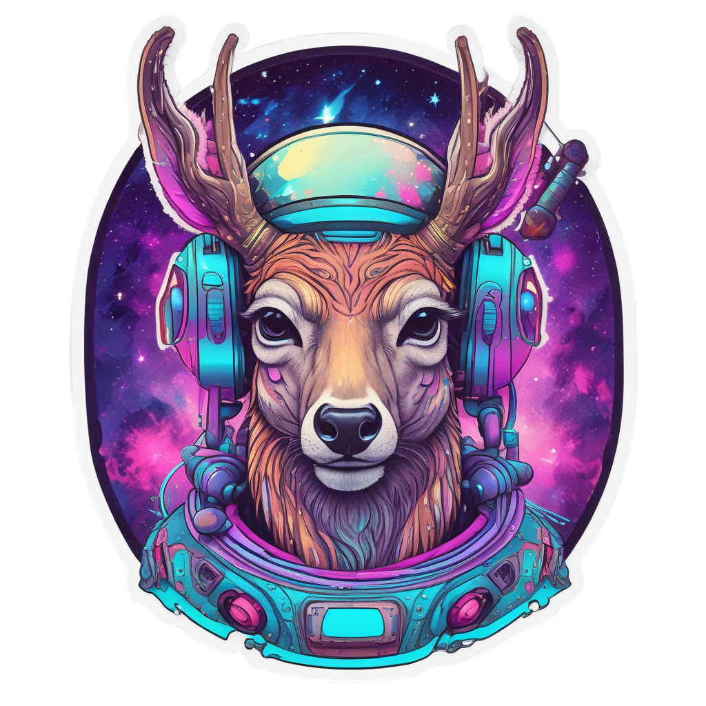 Camo Deer Astronaut — camo stickers