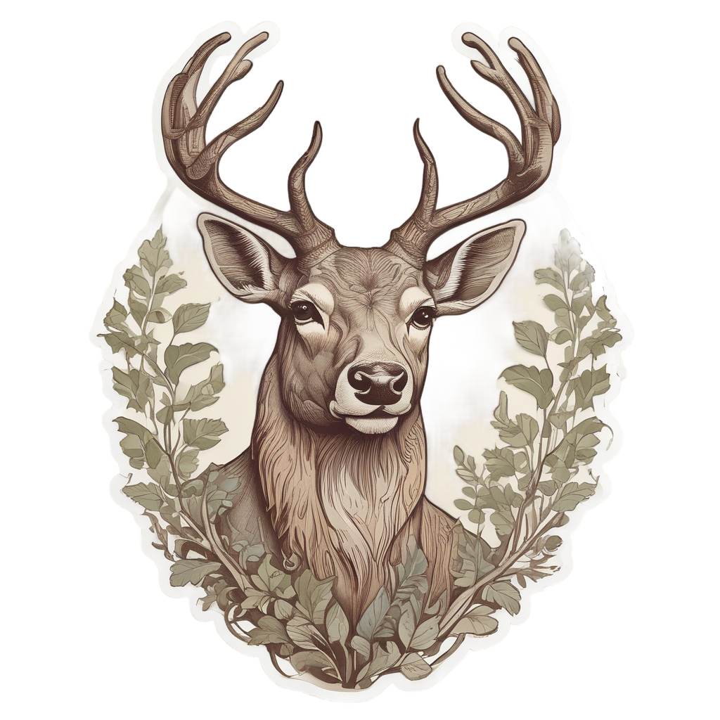 Camo Deer Badge — camo stickers