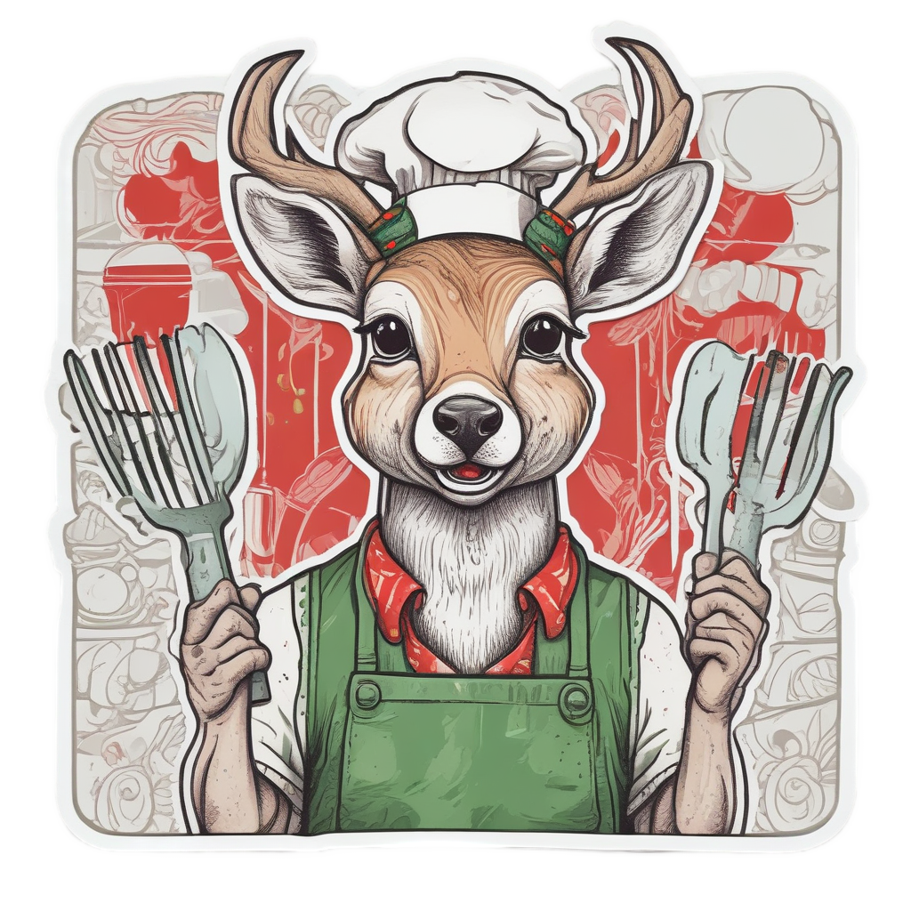 Camo Deer Chef — camo stickers