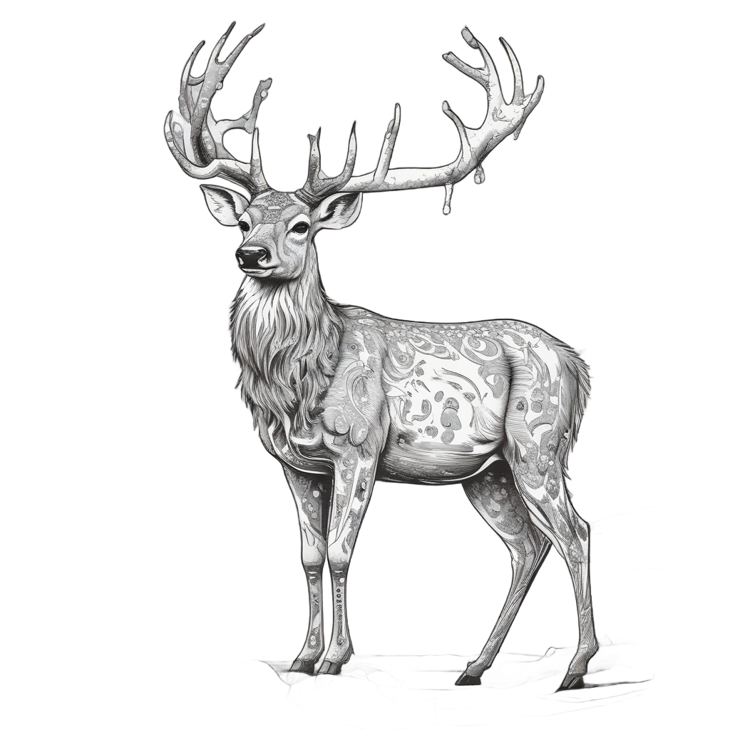 Camo Deer in Snow — camo stickers