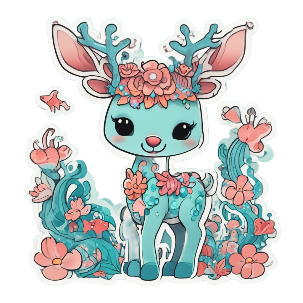 Camo Deer Mermaid — camo stickers