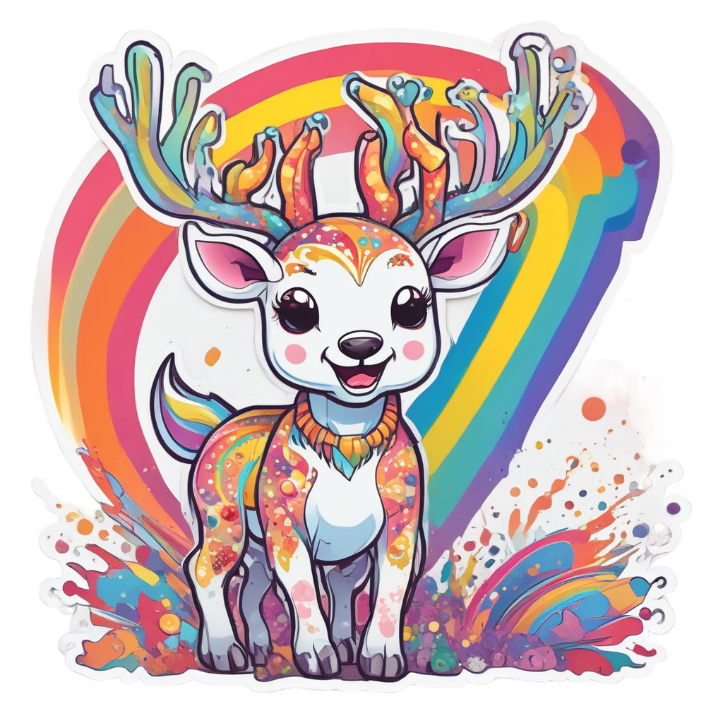 Camo Deer Rainbow Tail — camo stickers
