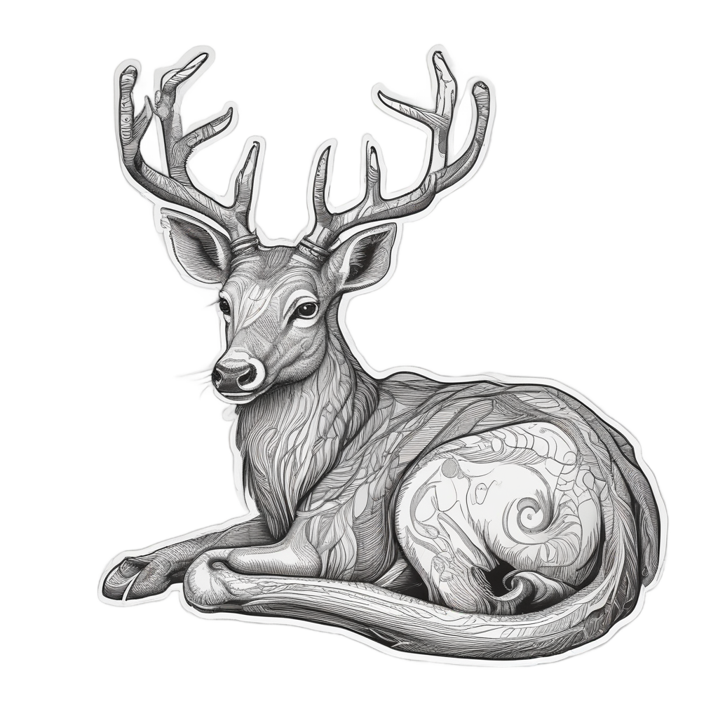 Camo Deer Sleeping — camo stickers