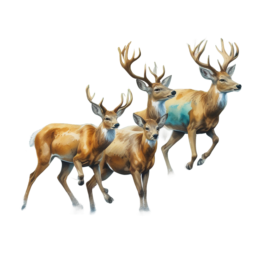 Camo Deer Trio Leap — camo stickers