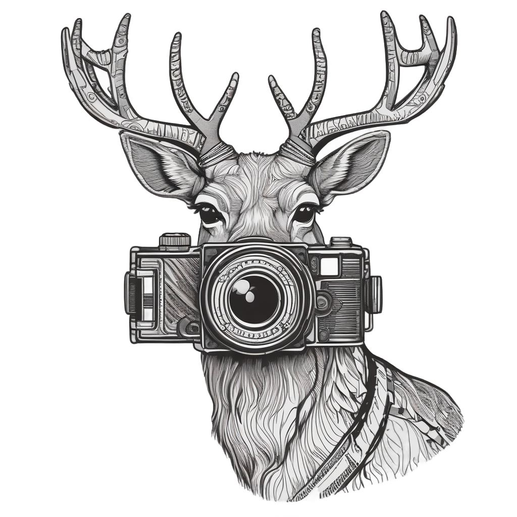 Camo Deer with Camera — camo stickers