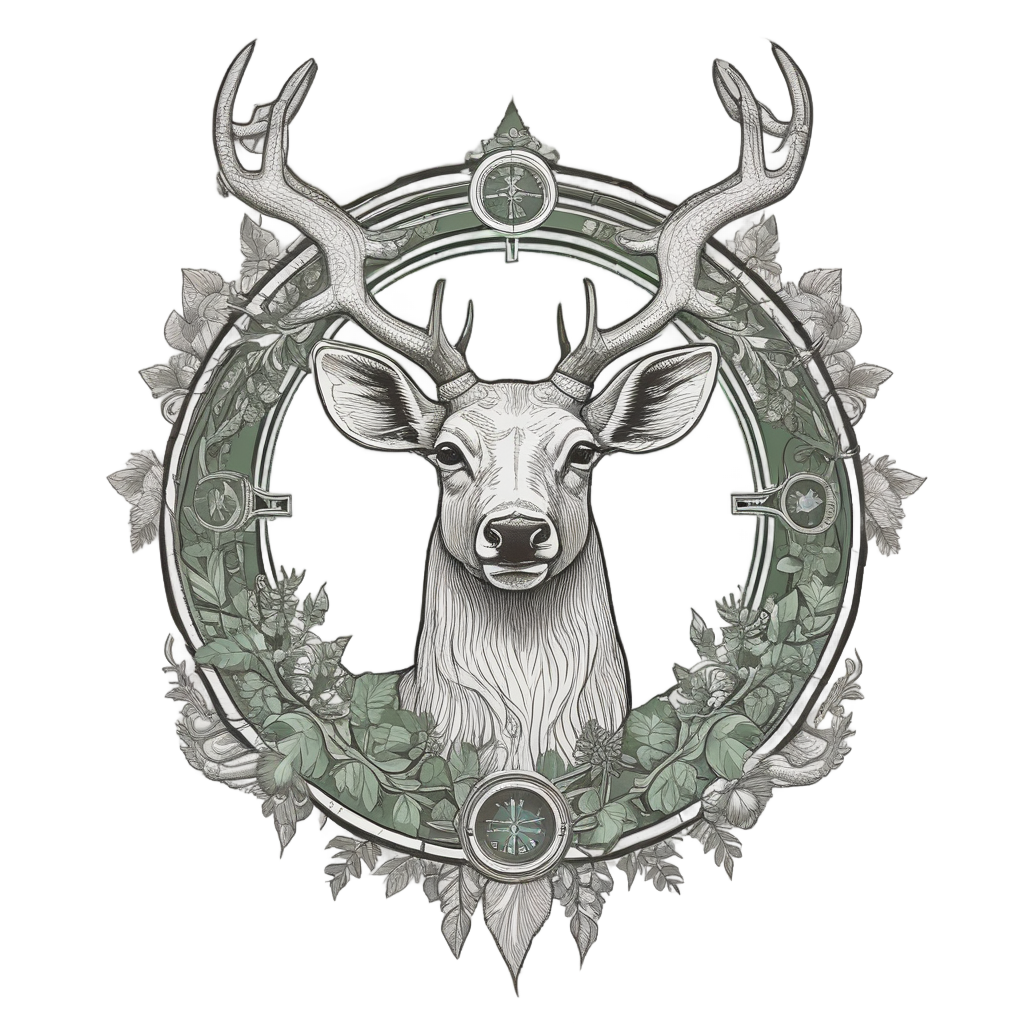Camo Deer with Compass — camo stickers
