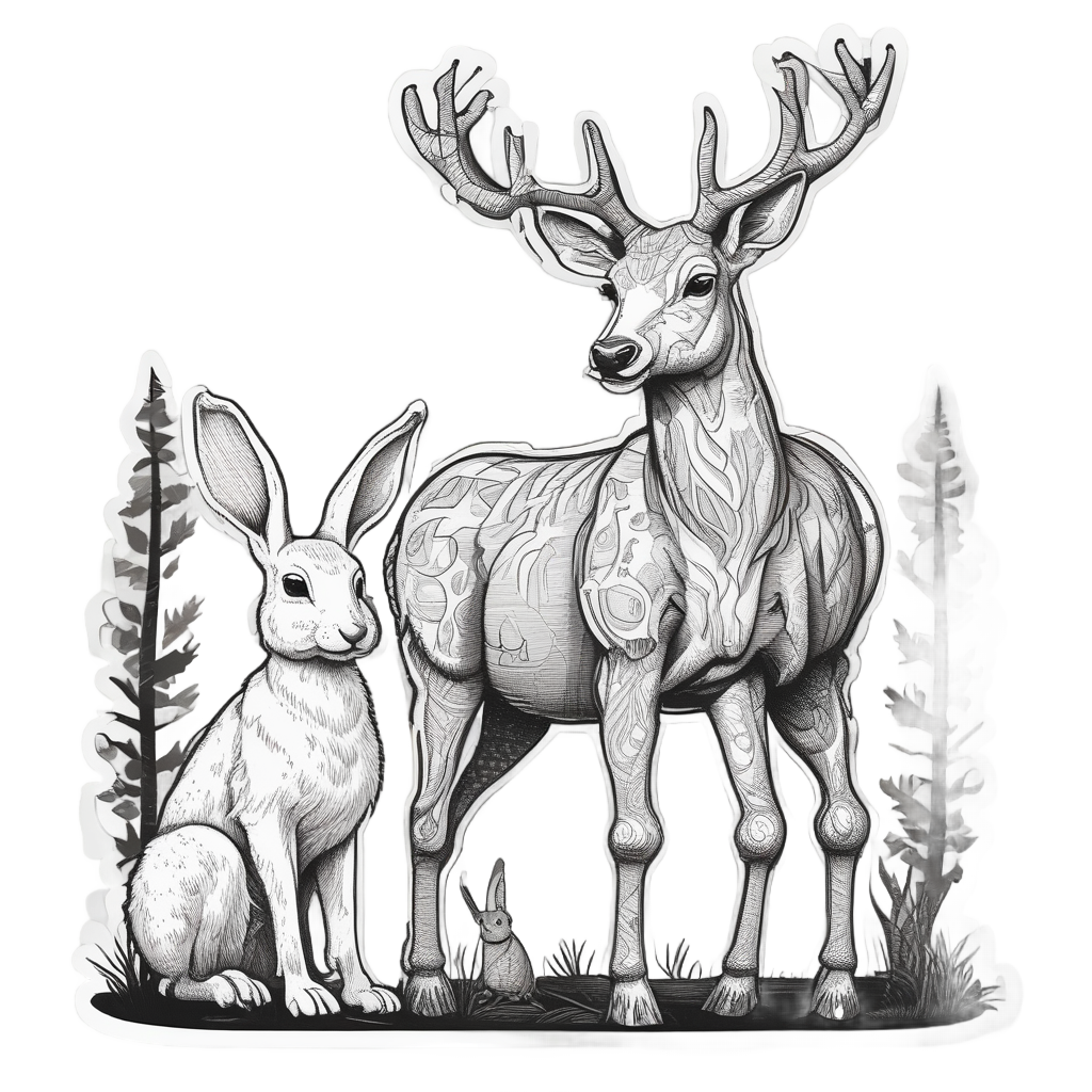 Camo Deer with Friend — camo stickers