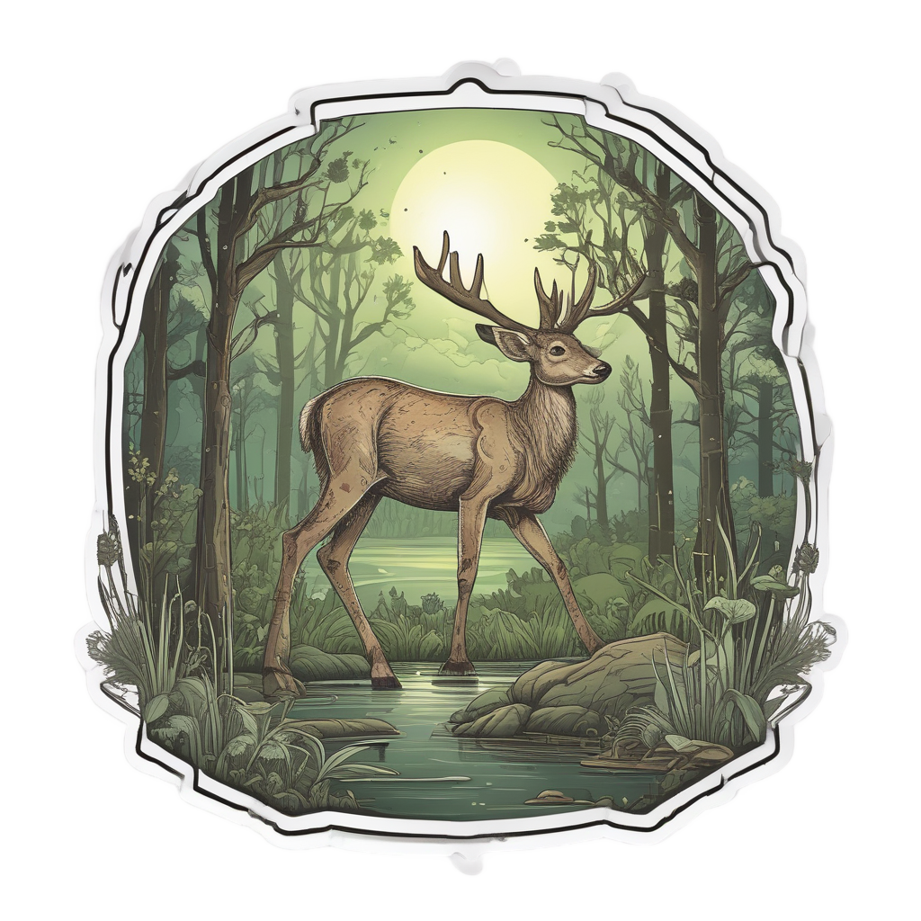 Camo Deer with Lantern — camo stickers