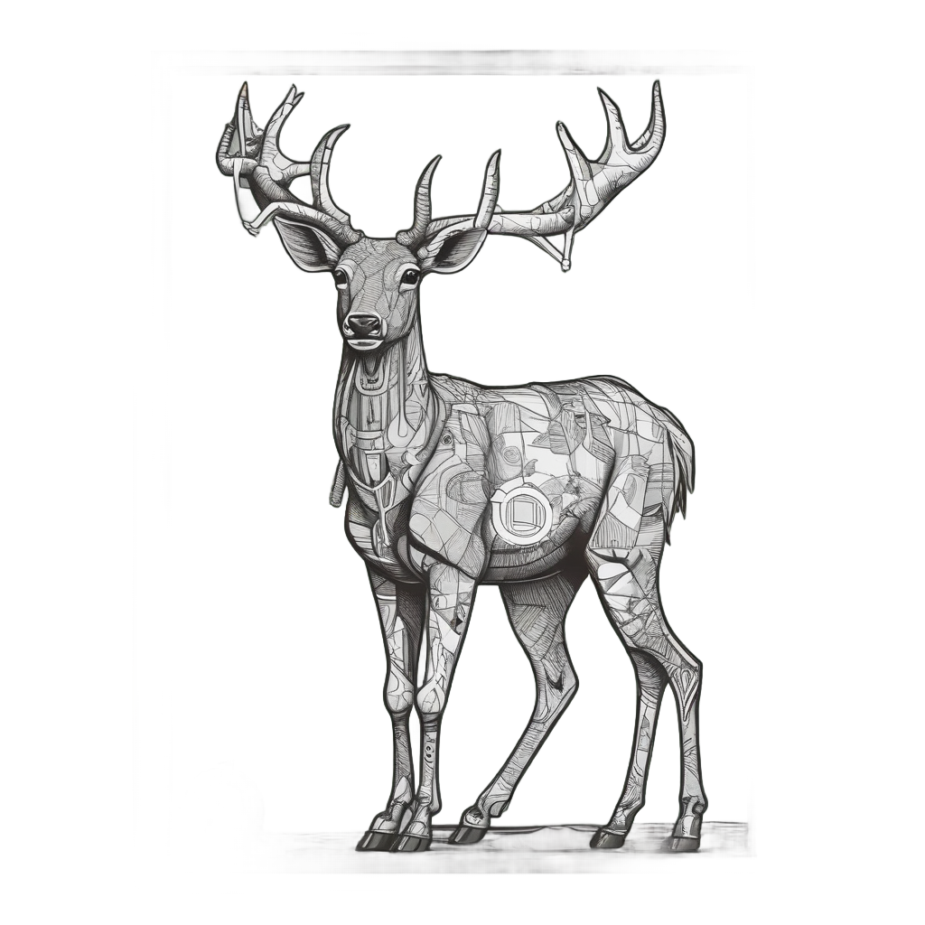 Camo Deer with Map — camo stickers
