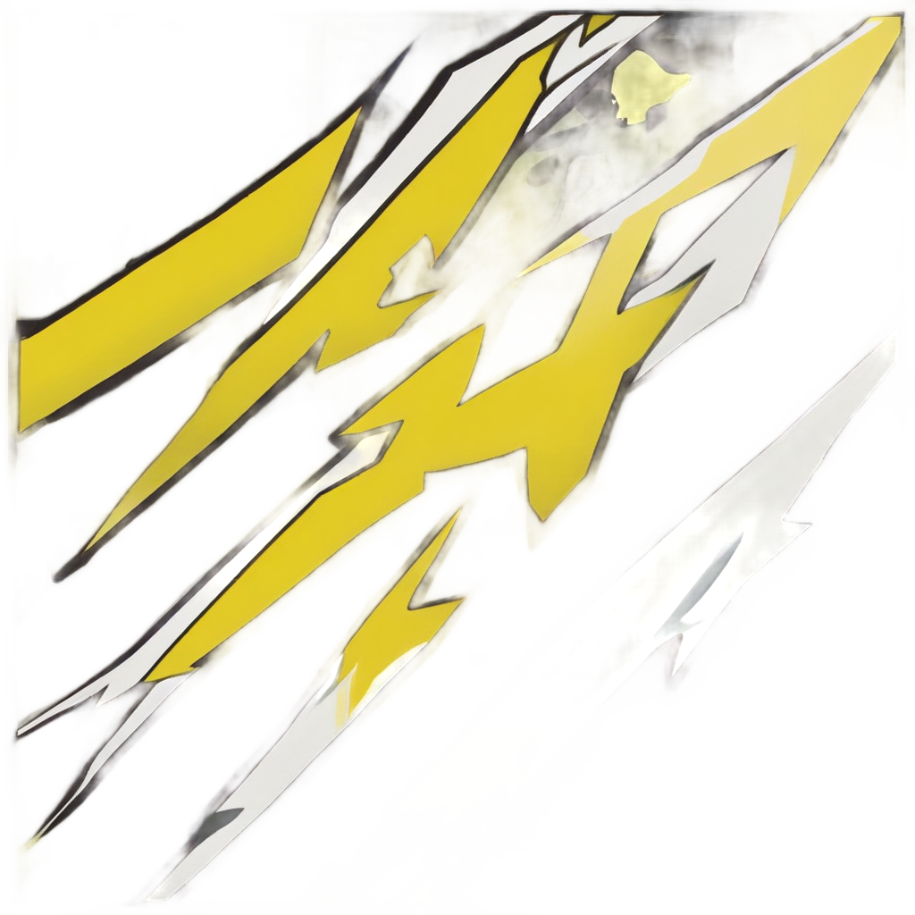 A camo flag with a lightning bolt in lineart, crackling with energy.