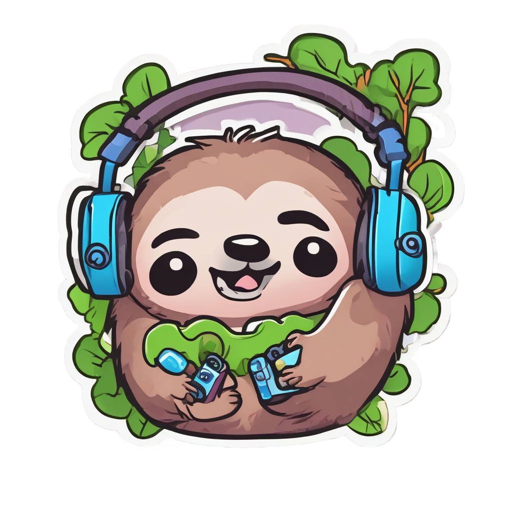 Camo Sloth Gamer — gamer stickers