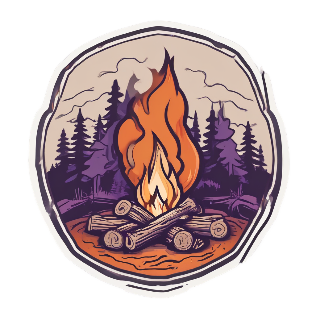 Campfire Circle Badge — open road stickers