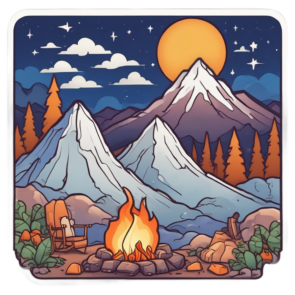 Campfire Glow Peak — outdoorsman stickers