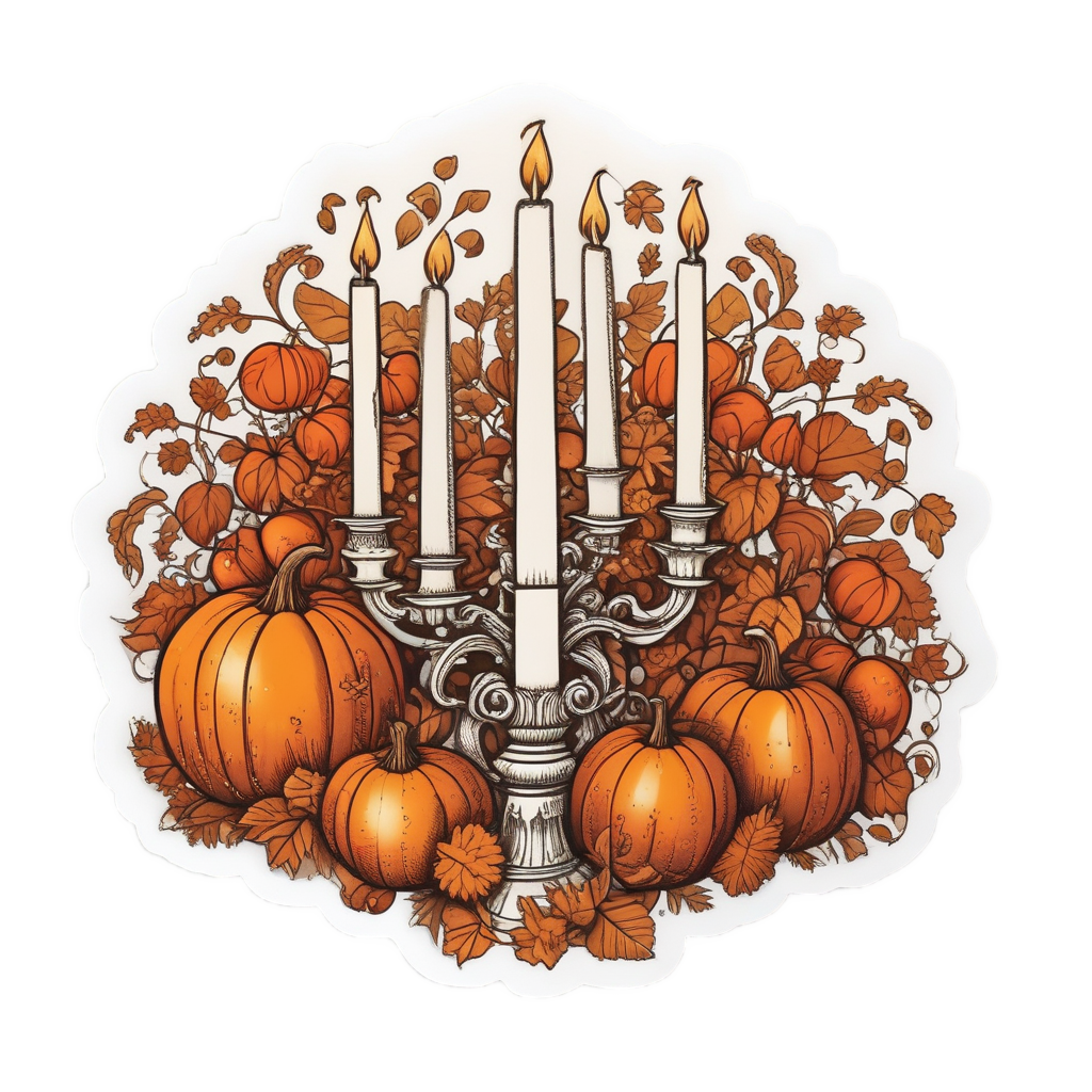 Candelabra Harvest Bounty — victorian gothic stickers