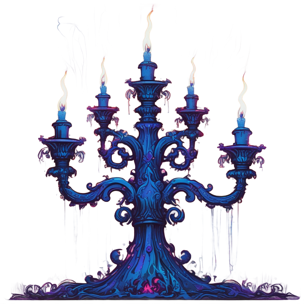 Candelabra in Neon Rain — victorian gothic stickers