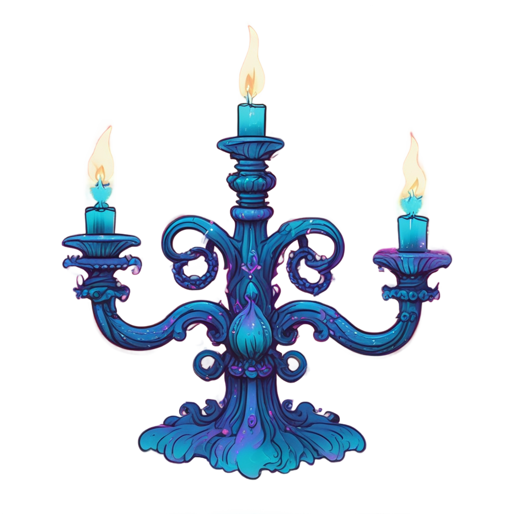 Candelabra in Neon Space — victorian gothic stickers