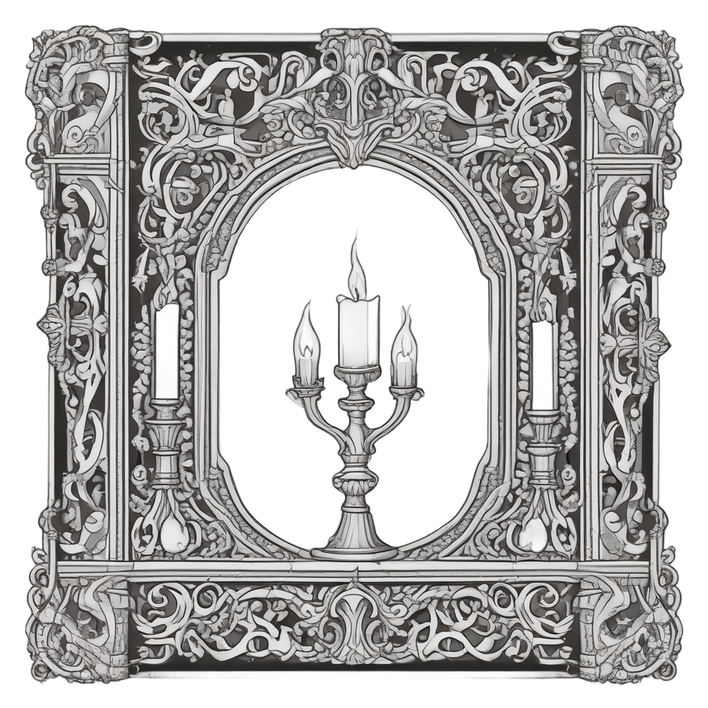 Candelabra Mirror Glow — victorian gothic stickers